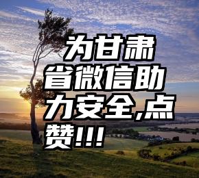  为甘肃省微信助力安全,点赞!!!