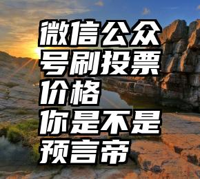 微信公众号刷投票价格   你是不是预言帝