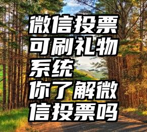 微信投票可刷礼物系统   你了解微信投票吗