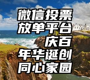 微信投票放单平台   庆百年华诞创同心家园