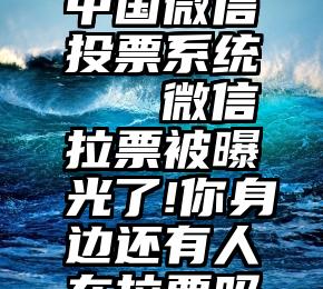 中国微信投票系统   微信拉票被曝光了!你身边还有人在拉票吗