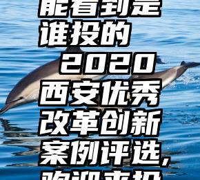 微信投票能看到是谁投的   2020西安优秀改革创新案例评选,欢迎来投票!