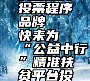 诚信服务投票程序品牌   快来为“公益中行”精准扶贫平台投票啦!