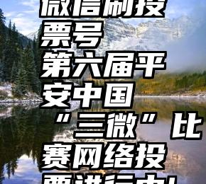 微信刷投票号   第六届平安中国“三微”比赛网络投票进行中!