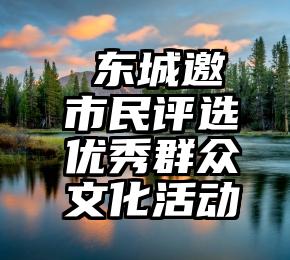  东城邀市民评选优秀群众文化活动