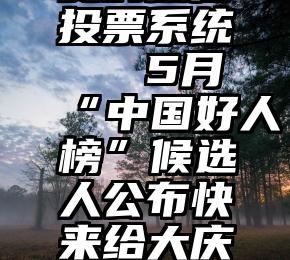 商河县免费的微信投票系统   5月“中国好人榜”候选人公布快来给大庆好人李鹏点赞