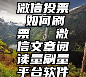 微信投票 如何刷票   微信文章阅读量刷量平台软件