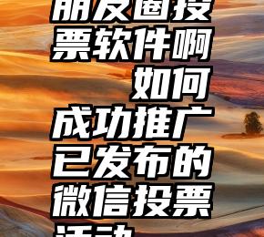 朋友圈投票软件啊   如何成功推广已发布的微信投票活动