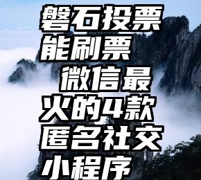 磐石投票能刷票   微信最火的4款匿名社交小程序