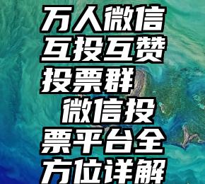 万人微信互投互赞投票群   微信投票平台全方位详解