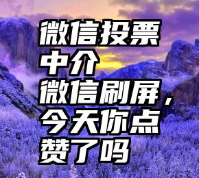 微信投票中介   微信刷屏，今天你点赞了吗