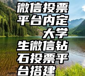 微信投票平台内定   大学生微信钻石投票平台搭建