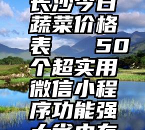 长沙今日蔬菜价格表   50个超实用微信小程序功能强大省内存