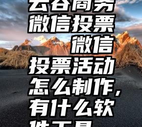 云谷商务微信投票   微信投票活动怎么制作,有什么软件工具