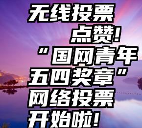 无线投票   点赞!“国网青年五四奖章”网络投票开始啦!