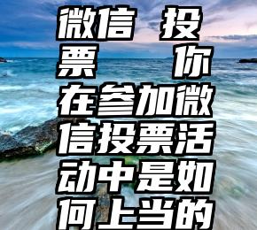 微信 投票   你在参加微信投票活动中是如何上当的