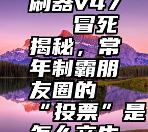 微信投票刷器v47   冒死揭秘，常年制霸朋友圈的“投票”是怎么产生的!