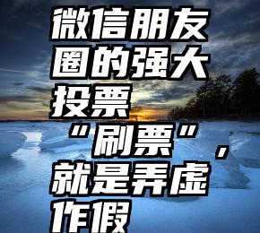 微信朋友圈的强大投票   “刷票”,就是弄虚作假