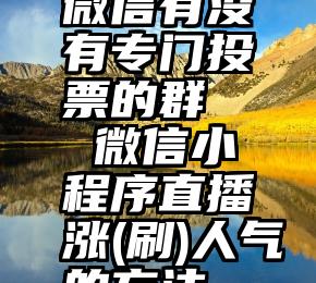 微信有没有专门投票的群   微信小程序直播涨(刷)人气的方法