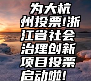  为大杭州投票!浙江省社会治理创新项目投票启动啦!