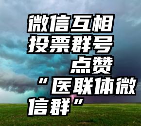 微信互相投票群号   点赞“医联体微信群”