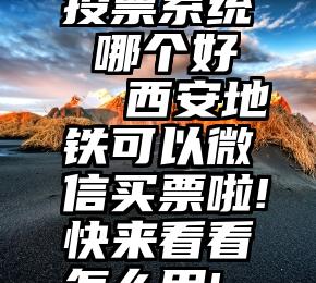 投票系统 哪个好   西安地铁可以微信买票啦!快来看看怎么用!