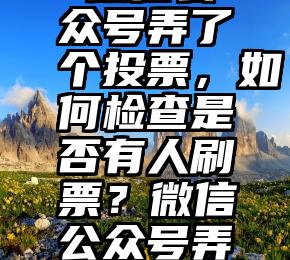 商河县微信投票系统平台   微信公众号弄了个投票，如何检查是否有人刷票？微信公众号弄了个投票，如何检查是否有人刷票？