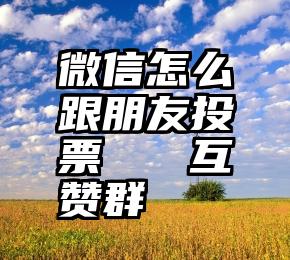 微信怎么跟朋友投票   互赞群