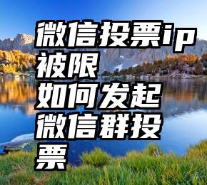 微信投票ip被限   如何发起微信群投票