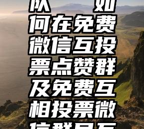 免费的微信投票团队   如何在免费微信互投票点赞群及免费互相投票微信群号互投拉票刷票