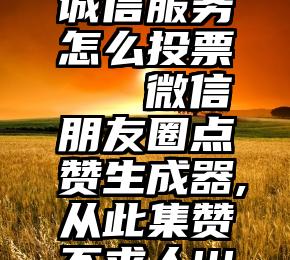 诚信服务怎么投票   微信朋友圈点赞生成器,从此集赞不求人!!!