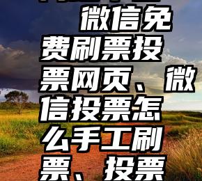 微信投票网络平台   微信免费刷票投票网页、微信投票怎么手工刷票、投票的能刷票吗