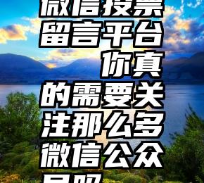 微信投票留言平台   你真的需要关注那么多微信公众号吗