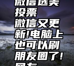 微信选美投票   微信又更新!电脑上也可以刷朋友圈了!网友