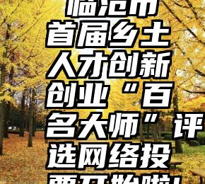  临沧市首届乡土人才创新创业“百名大师”评选网络投票开始啦!