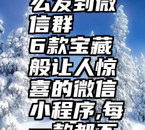 投票帮怎么发到微信群   6款宝藏般让人惊喜的微信小程序,每一款都不能错过!