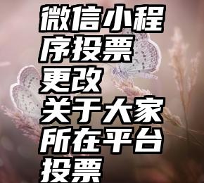 微信小程序投票 更改   关于大家所在平台投票