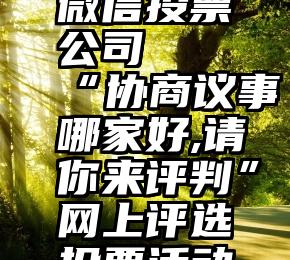 南宁网络微信投票公司   “协商议事哪家好,请你来评判”网上评选投票活动开始啦!