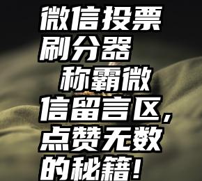 微信投票刷分器   称霸微信留言区,点赞无数的秘籍!