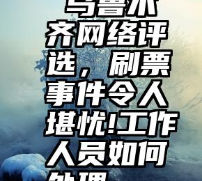  乌鲁木齐网络评选，刷票事件令人堪忧!工作人员如何处理