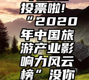  为烟台投票啦!“2020年中国旅游产业影响力风云榜”没你不行