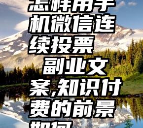 怎样用手机微信连续投票   副业文案,知识付费的前景如何