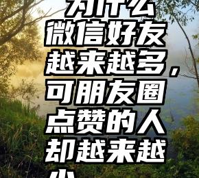  为什么微信好友越来越多，可朋友圈点赞的人却越来越少