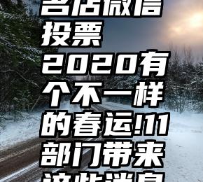 中国万商名店微信投票   2020有个不一样的春运!11部门带来这些消息……