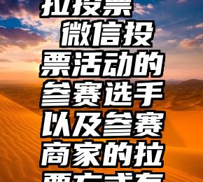 贵阳微信拉投票   微信投票活动的参赛选手以及参赛商家的拉票方式有哪些