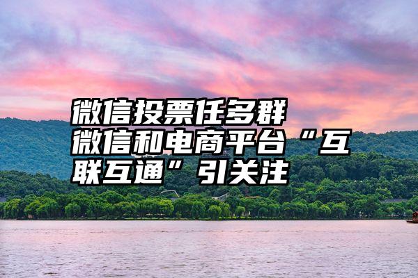 微信投票任多群   微信和电商平台“互联互通”引关注