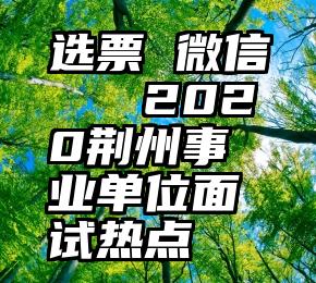 选票 微信   2020荆州事业单位面试热点