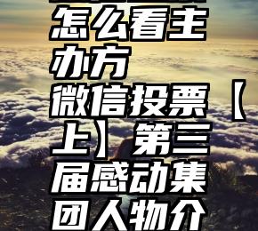 微信投票怎么看主办方   微信投票【上】第三届感动集团人物介绍