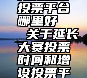 免费微信投票平台哪里好   关于延长大赛投票时间和增设投票平台的公告