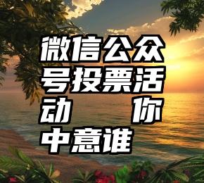 微信公众号投票活动   你中意谁